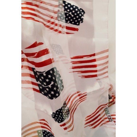 Infinity Scarf American Flag Patriotic U.S.A. Polyester Korea Holiday Stripes - Picture 6 of 10